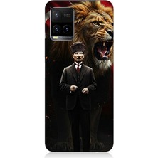 Vivo Y53S Uyumlu Aslan ve Atatürk Gücü  Desenli Silikon Kılıf