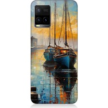 Vivo Y53S Uyumlu Limanda Günbatımı Huzuru  Desenli Silikon Kılıf