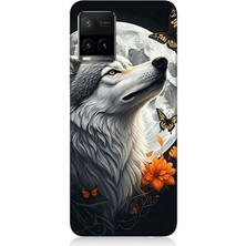 Vivo Y53S Uyumlu Dolunayda Gururlu Kurt  Desenli Silikon Kılıf