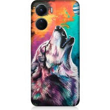 Vivo V16 Uyumlu Soyut Arka Planda Uluma  Desenli Silikon Kılıf