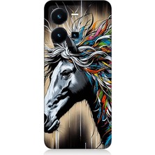 Vivo Y35 Uyumlu Renk Patlamalı At  Desenli Silikon Kılıf