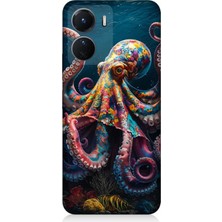 Vivo V16 Uyumlu Derinliklerde Sekiz Kol Ahtapot  Desenli Silikon Kılıf