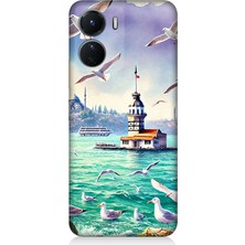 Vivo V16 Uyumlu Martılar Arasında Kız Kulesi  Desenli Silikon Kılıf
