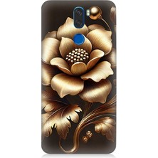 Vestel Venus Z30 Uyumlu Altın Işıklı Zarif Çiçek  Desenli Silikon Kılıf