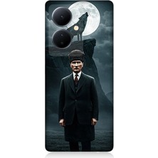 Vivo V29 Lite Uyumlu Dolunayda Gölge ve Lider Atatürk  Desenli Silikon Kılıf