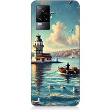Vivo V21E Uyumlu Martılarla Kız Kulesi  Desenli Silikon Kılıf