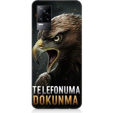 Vivo V21E Uyumlu Bakışlarda Kartalın Sertliği  Desenli Silikon Kılıf