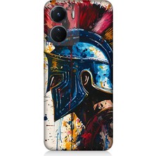 Vivo V16 Uyumlu Kan Içinde Savaşçı Miğfer  Desenli Silikon Kılıf