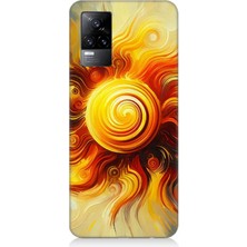 Vivo V21E Uyumlu Alev Girdabında Güneş Patlaması  Desenli Silikon Kılıf