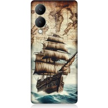 Vivo Y17S Uyumlu Haritada Yelkenli Macera  Desenli Silikon Kılıf