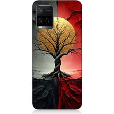 Vivo Y53S Uyumlu Siyah Gölge Ağaç  Desenli Silikon Kılıf
