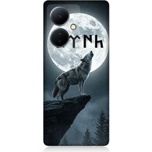 Vivo V29 Lite Uyumlu Dolunayda Ulu Kurt  Desenli Silikon Kılıf