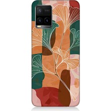 Vivo Y53S Uyumlu Soyut Yapraklı Kompozisyon  Desenli Silikon Kılıf