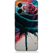 Vivo Y28 Uyumlu Siyah Gül Rüyası  Desenli Silikon Kılıf