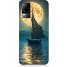 Vivo V21E Uyumlu Dolunayla Sessiz Gidiş  Desenli Silikon Kılıf