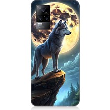 Vivo V21E Uyumlu Uçurum Başında Yalnız Kurt  Desenli Silikon Kılıf