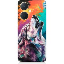 Vivo Y27 Uyumlu Soyut Arka Planda Uluma  Desenli Silikon Kılıf