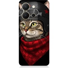 Vivo Y36 Uyumlu Pilot Kasklı Şirin Kedi  Desenli Silikon Kılıf