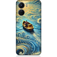 Vivo V16 Uyumlu Dalgalar Arasında Kürekçi  Desenli Silikon Kılıf