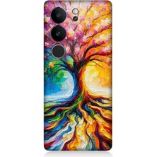 Vivo V295G Uyumlu Kökten Renkli Ağaç Büyüsü  Desenli Silikon Kılıf