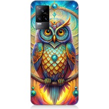 Vivo V21E Uyumlu Renkli Bilgelik Baykuşu  Desenli Silikon Kılıf