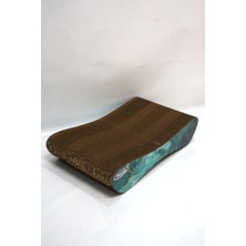 Kedi Tırmalama Kanepesi Karton Kedi Tırmalama Yatay Tırmalama- Small (43X24X8,5 Cm)- 3D Zümrüt Desen