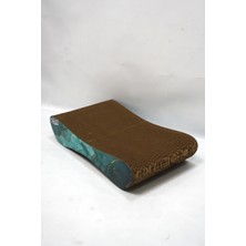 Kedi Tırmalama Kanepesi Karton Kedi Tırmalama Yatay Tırmalama- Small (43X24X8,5 Cm)- 3D Zümrüt Desen