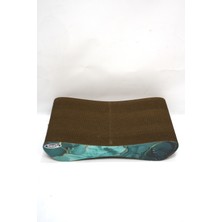 Kedi Tırmalama Kanepesi Karton Kedi Tırmalama Yatay Tırmalama- Small (43X24X8,5 Cm)- 3D Zümrüt Desen