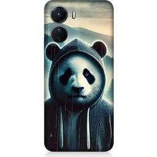 Vivo V16 Uyumlu Kapüşonlu Panda Yalnızlığı  Desenli Silikon Kılıf