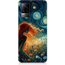 Vivo V21E Uyumlu Yıldızlarla Uyuyan Kadın  Desenli Silikon Kılıf