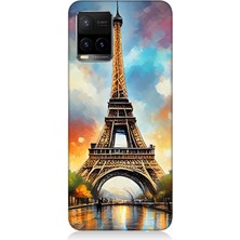 Vivo Y53S Uyumlu Gün Batımı Eyfel Büyüsü  Desenli Silikon Kılıf