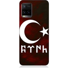 Vivo Y53S Uyumlu Göktürk Ay Yıldız Kompozisyonu  Desenli Silikon Kılıf
