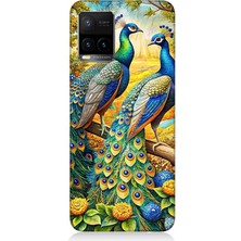 Vivo Y53S Uyumlu Görkemli Tavuskuşu Bahçesi  Desenli Silikon Kılıf