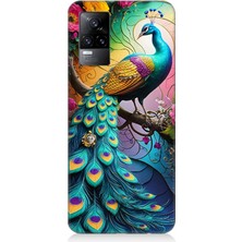 Vivo V21E Uyumlu Tavuskuşu Renkli Gurur  Desenli Silikon Kılıf