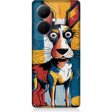 Vivo V29 Lite Uyumlu Çizgilerle Renkli Köpek  Desenli Silikon Kılıf