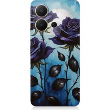 Vivo Y36 Uyumlu Mavi Güller Hüznü  Desenli Silikon Kılıf