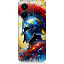 Vivo Y35 Uyumlu Kızıl Miğferli Savaşçı  Desenli Silikon Kılıf