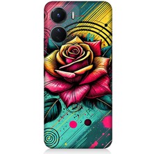 Vivo V16 Uyumlu Neon Gül Renk Patlaması  Desenli Silikon Kılıf