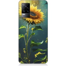 Vivo V21E Uyumlu Tek Başına Ayçiçeği  Desenli Silikon Kılıf