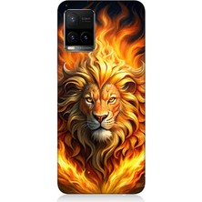 Vivo Y53S Uyumlu Alevler Içinde Aslan  Desenli Silikon Kılıf