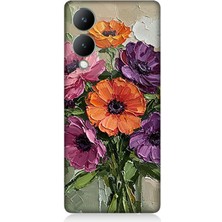 Vivo Y17S Uyumlu Renklerle Çiçek Demeti Baharı  Desenli Silikon Kılıf