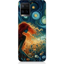 Vivo Y53S Uyumlu Yıldızlarla Uyuyan Kadın  Desenli Silikon Kılıf