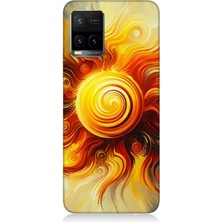 Vivo Y53S Uyumlu Alev Girdabında Güneş Patlaması  Desenli Silikon Kılıf