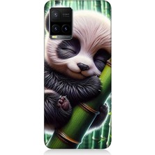 Vivo Y53S Uyumlu Bambu Tutan Panda  Desenli Silikon Kılıf