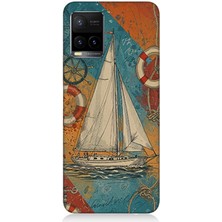 Vivo Y53S Uyumlu Retro Efekte Yelkenli Kompozisyonu  Desenli Silikon Kılıf