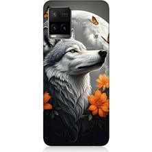 Vivo Y53S Uyumlu Ay Çiçeğinde Kurt Güzelliği  Desenli Silikon Kılıf