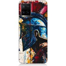 Vivo Y53S Uyumlu Kan Içinde Savaşçı Miğfer  Desenli Silikon Kılıf