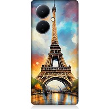 Vivo V29 Lite Uyumlu Gün Batımı Eyfel Büyüsü  Desenli Silikon Kılıf