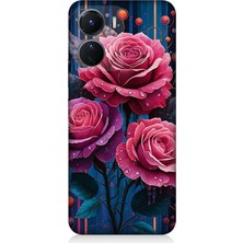 Vivo V16 Uyumlu Gece Açan Pembe Güller  Desenli Silikon Kılıf