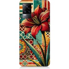 Vivo V21E Uyumlu Desende Renkli Çiçek Baharı  Desenli Silikon Kılıf